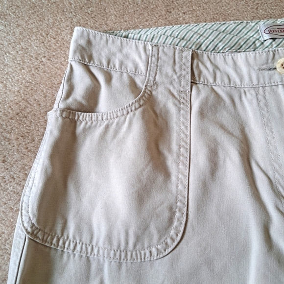Northern Reflections Cropped Pant Women's Size 14 Beige Wide Leg Capri Cotton - Picture 3 of 12